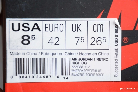 1  Retro 555088-117 555088-117 UNC Jordan 0313